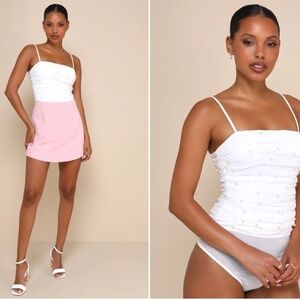 LULU's Bridal Shower Reception Bachelorette Chic Sexy Honeymoon Bodysuit NWOT